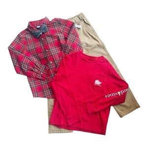 Old Navy Plaid Button Down Khaki Pants Bundle Size 5T‎